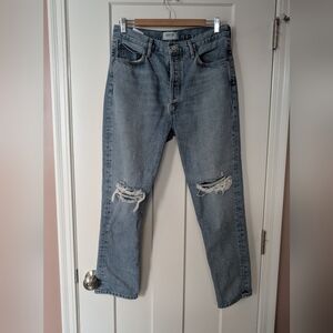 Agolde Women's Riley Light Blue Straight Jeans